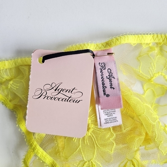 New Agent Provocateur Florelai Lace Nude/Yellow Brief Panties NWT AP 4/Large - Picture 13 of 16